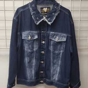 Luxury BLUES Western Blue DISTRESSED Denim, SIZE 1X